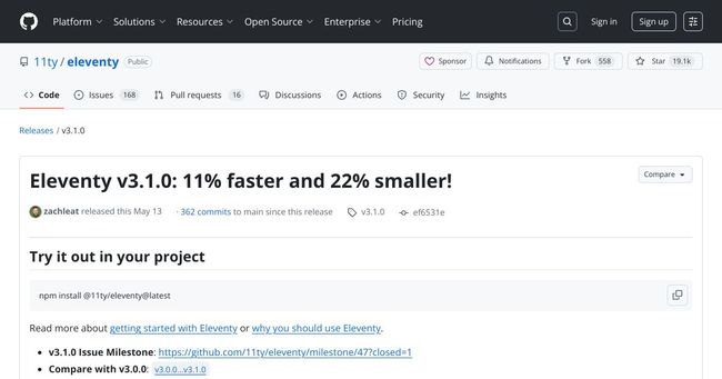 Eleventy v3.1.0 is now available — 11% faster and 22% smaller!